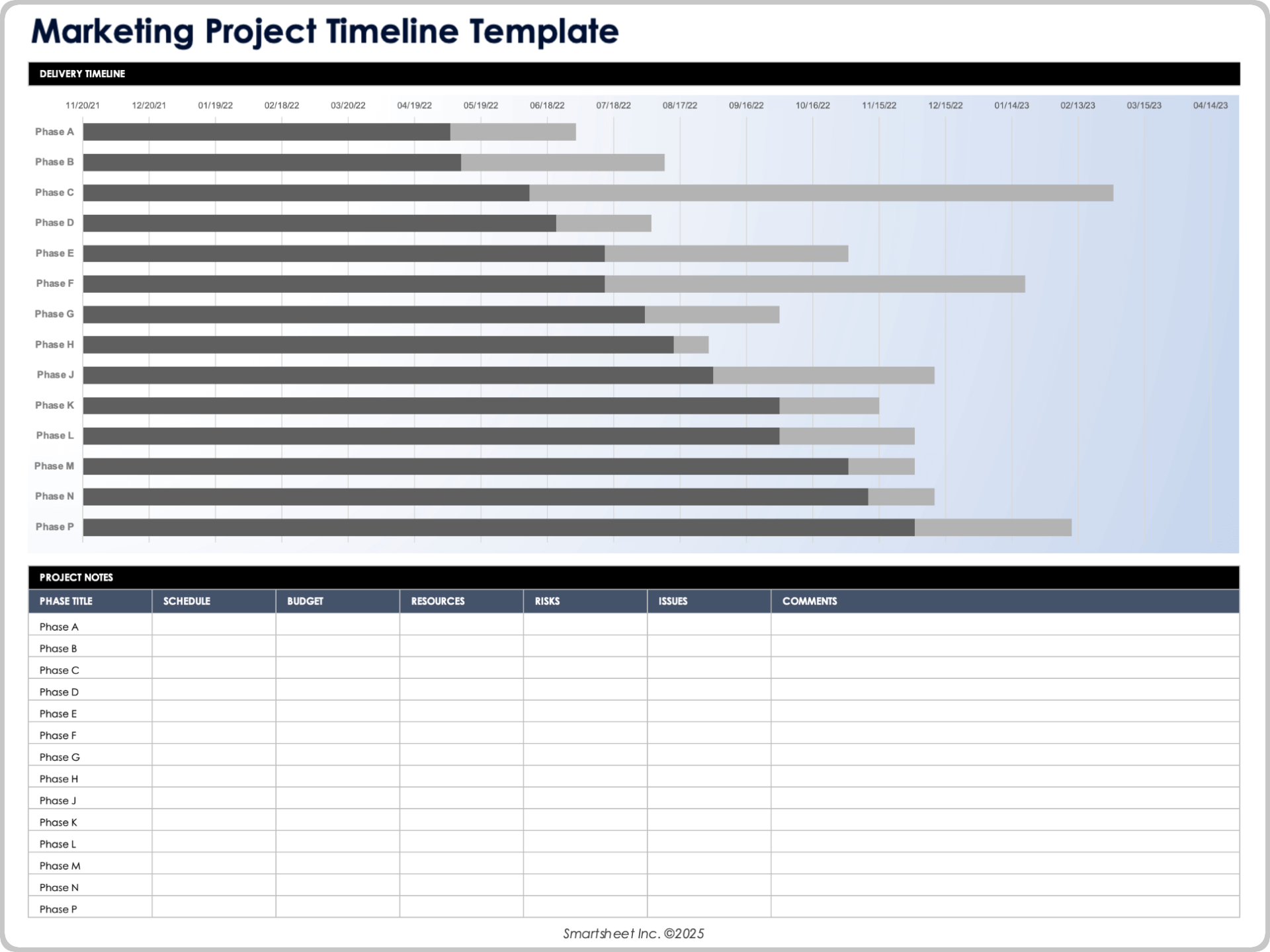 Marketing Project Timeline Template