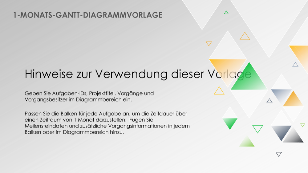 1-Monats-Gantt-Diagrammvorlage für PowerPoint