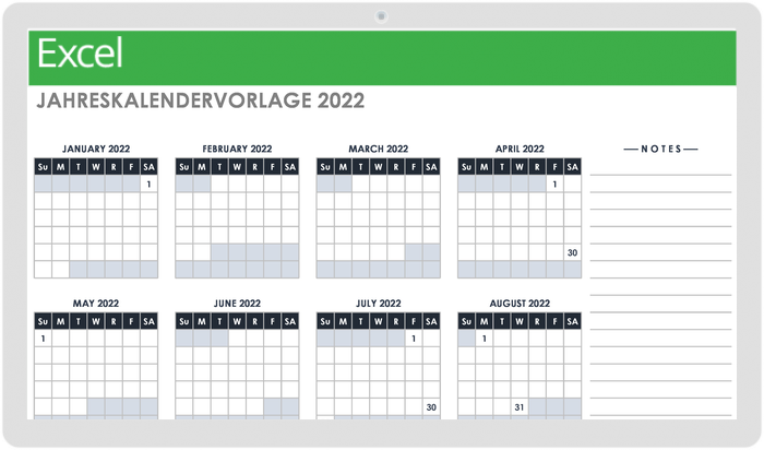 12 Month Calendar for 2022 49541 - DE