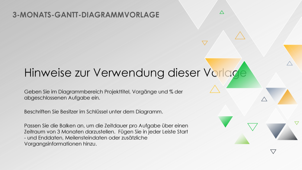 3-Monats-Gantt-Diagrammvorlage für PowerPoint