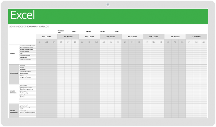 Agile Produkt-Roadmap-Vorlage