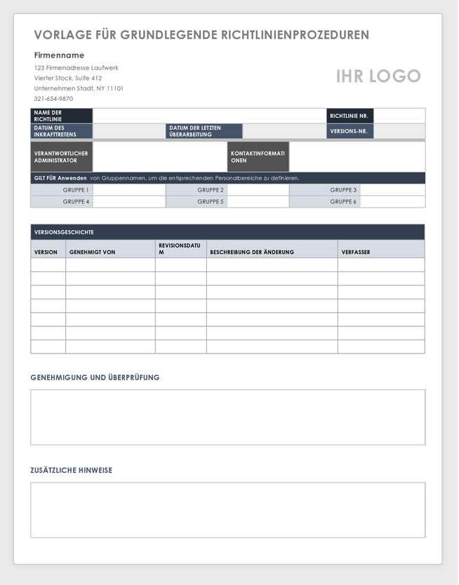 Basic Policy Procedure Template-German