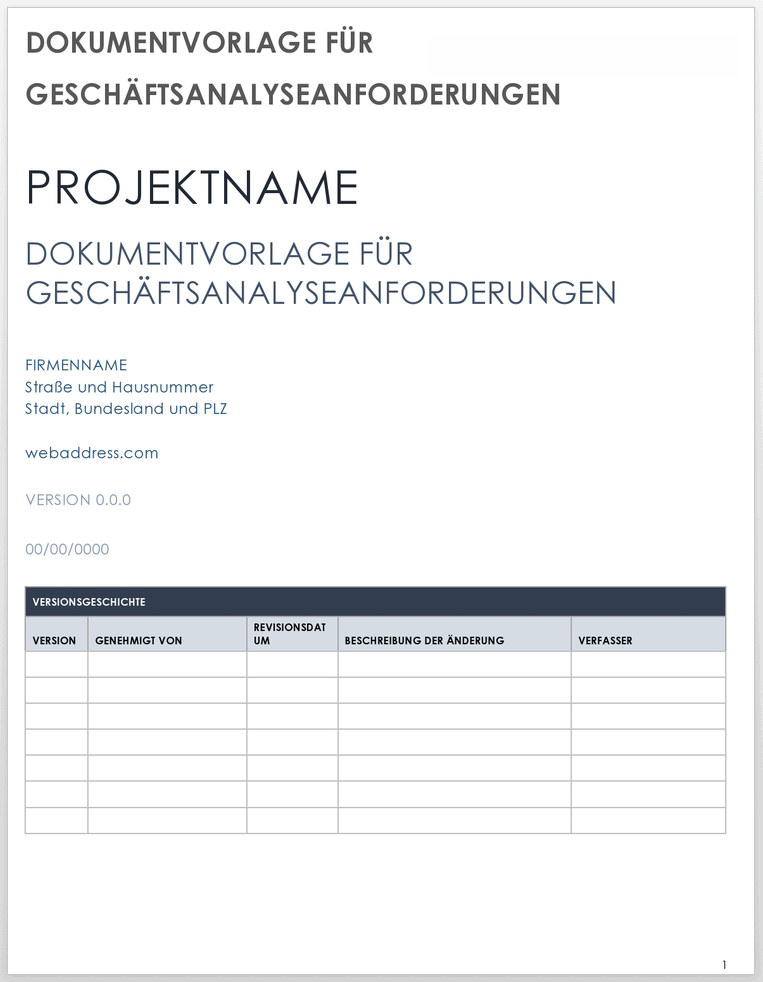Business Analysis Requirement Document 49453 - DE