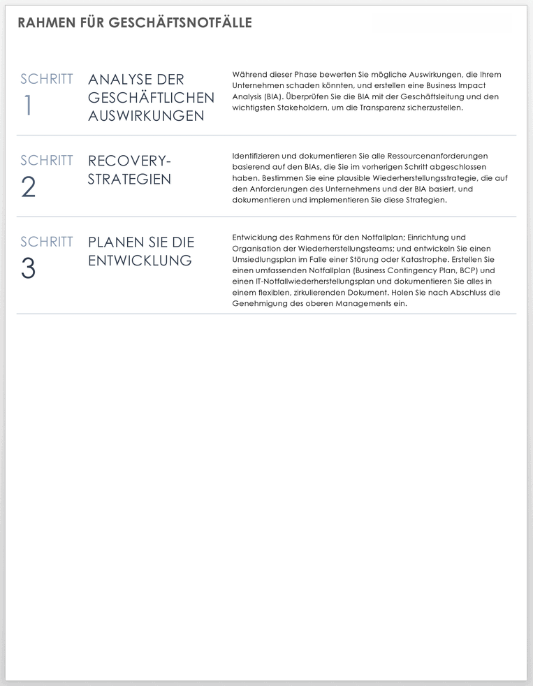 Business Contingency Framework 49461 - DE