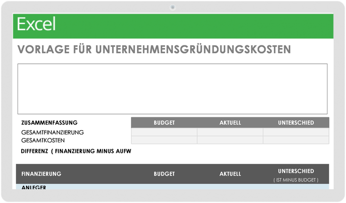  Vorlage für Existenzgründungskosten