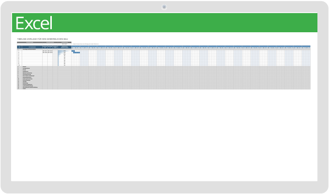 Zeitachsenvorlage für den gewerblichen Bau
