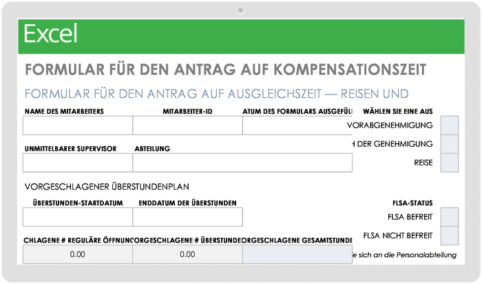 Compensatory Time Request Form 49493 - DE