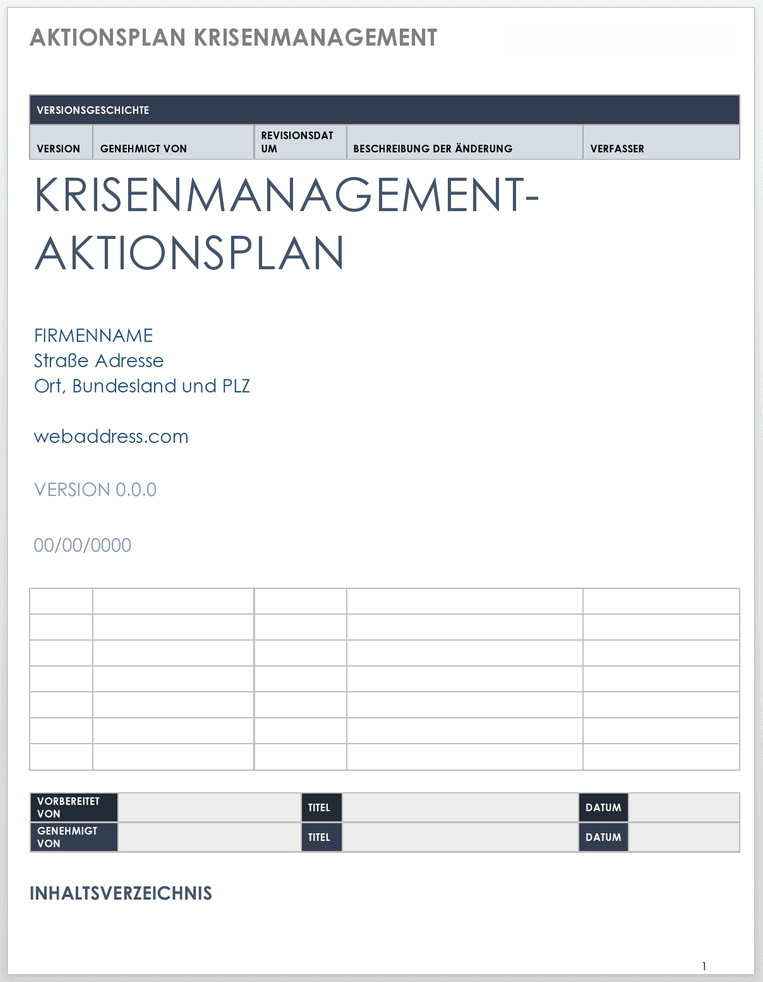 Crisis Management Action Plan 49467 - DE