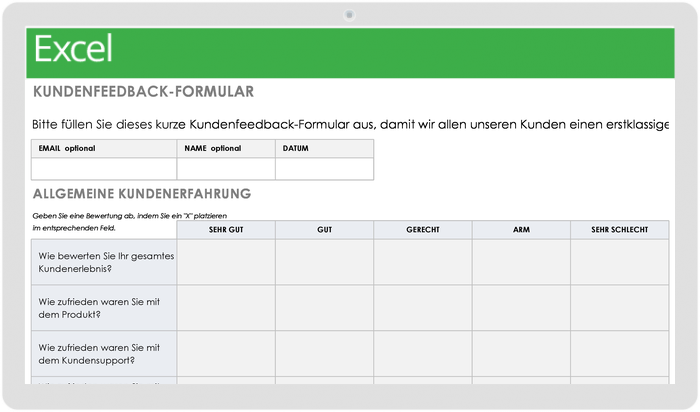  Kunden-Feedback-Formular Vorlage