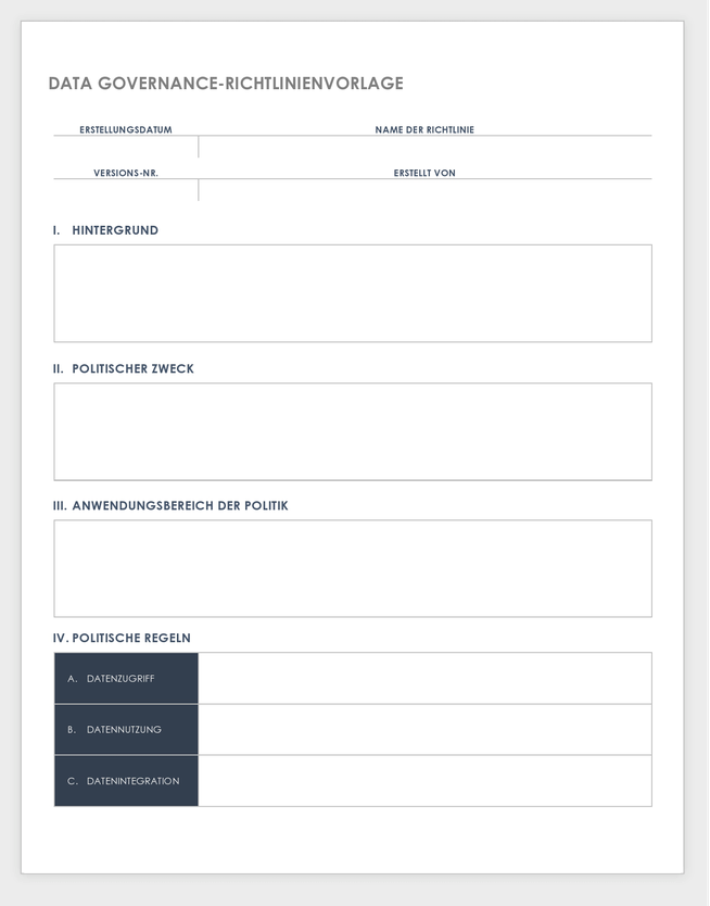 Data Governance Policy Template-German