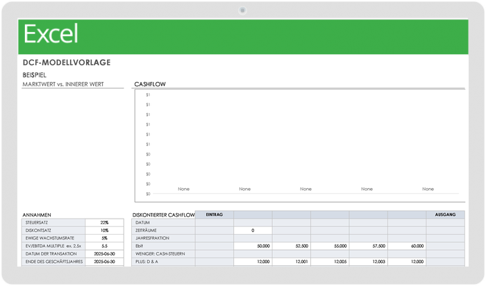 Discounted-Cashflow-Modellvorlage