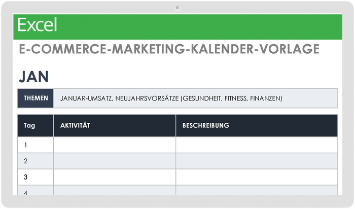  E-Commerce-Marketing-Kalendervorlage