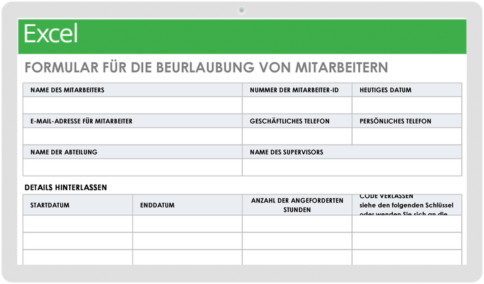 Employee Leave Request Form 49493 - DE