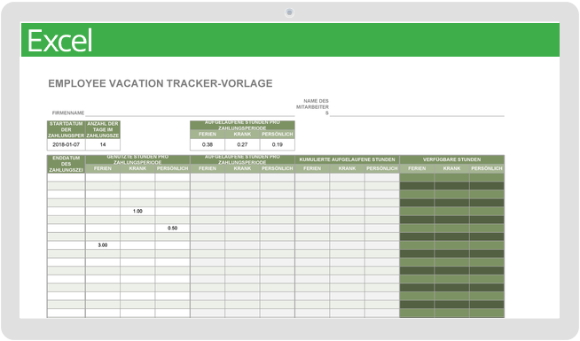 Mitarbeiter-Urlaubs-Tracker-Vorlage