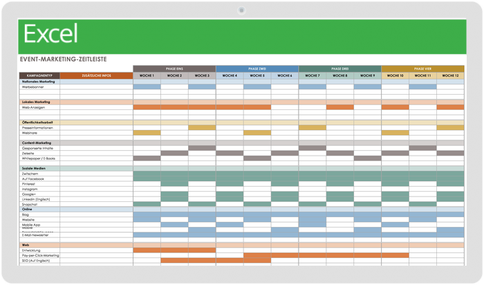  Vorlagen für die Event-Planung Timeline-Vorlage für das Event-Marketing