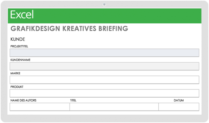 Vorlage für kreative Briefings im Grafikdesign