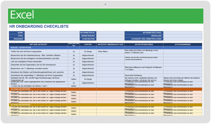  HR-Onboarding-Checklistenvorlage
