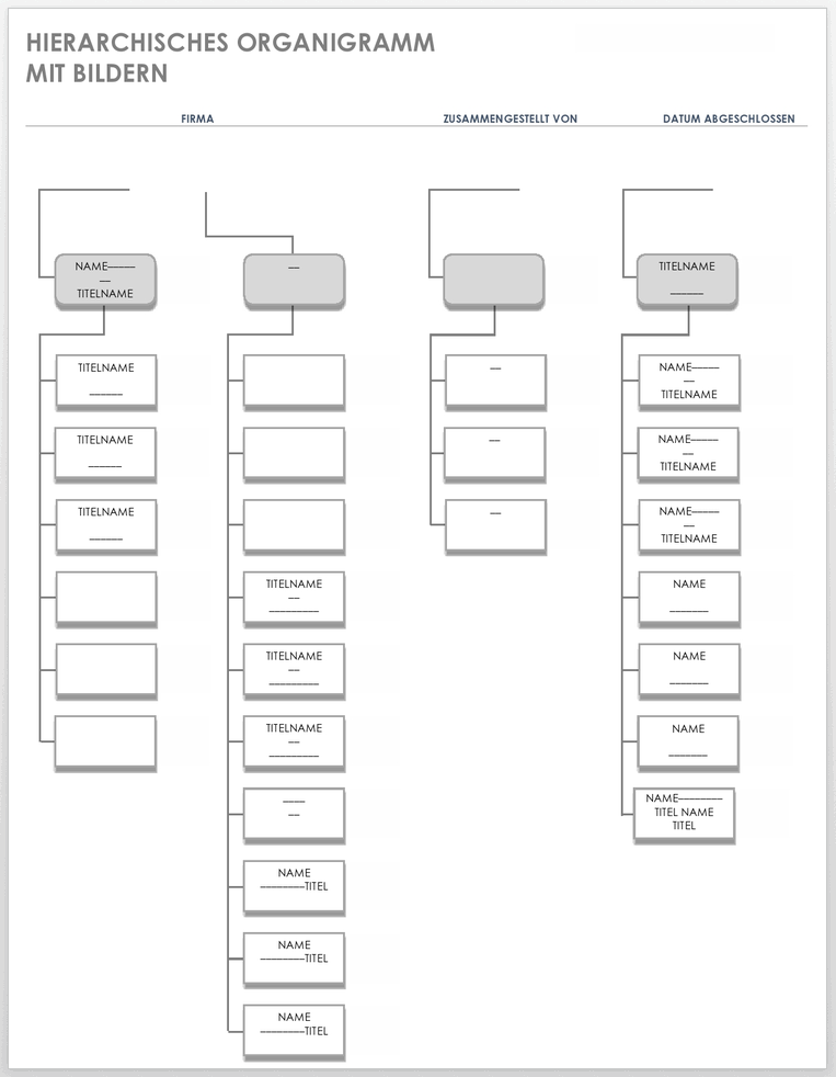 Hierarchical Organization Chart with Pictures 49547 - DE