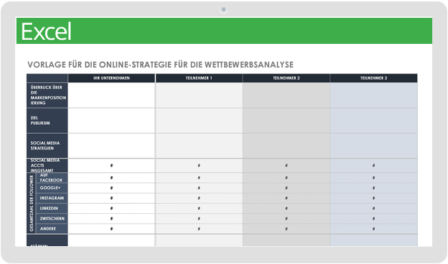 Online Strategy Competitive Analysis Template-German