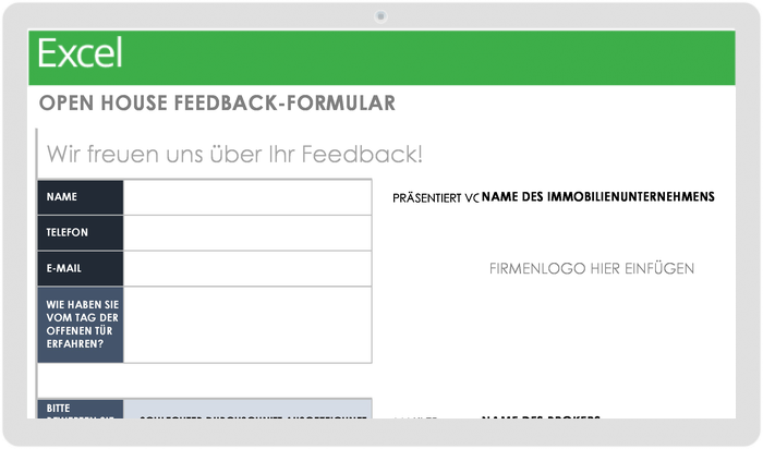 Vorlage für ein Feedback-Formular zum Tag der offenen Tür