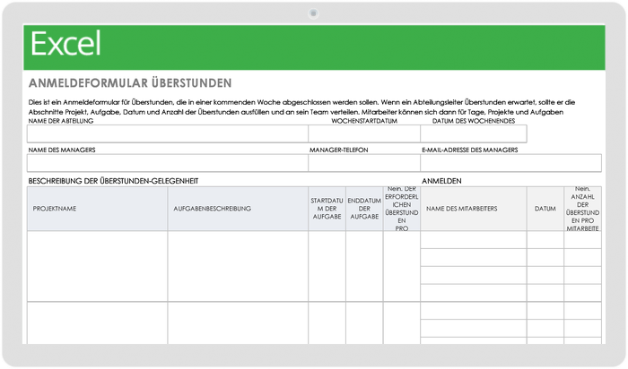 Overtime Sign Up Sheet 49493 - DE