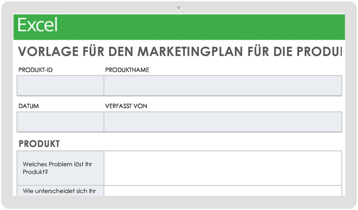  Vorlage für einen Marketingplan zur Produkteinführung