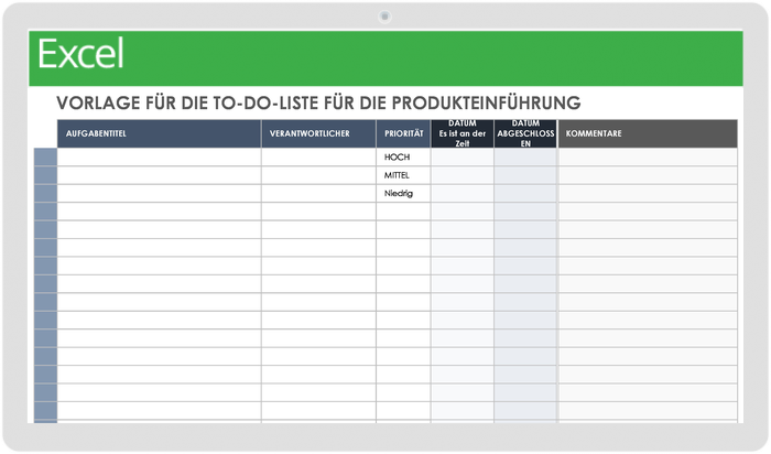 Product Launch to do List 49495 - DE