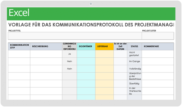 Project Management Communication Log 49501 - DE