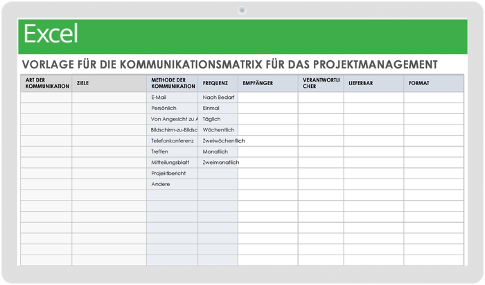 Project Management Communication Matrix 49501 - DE