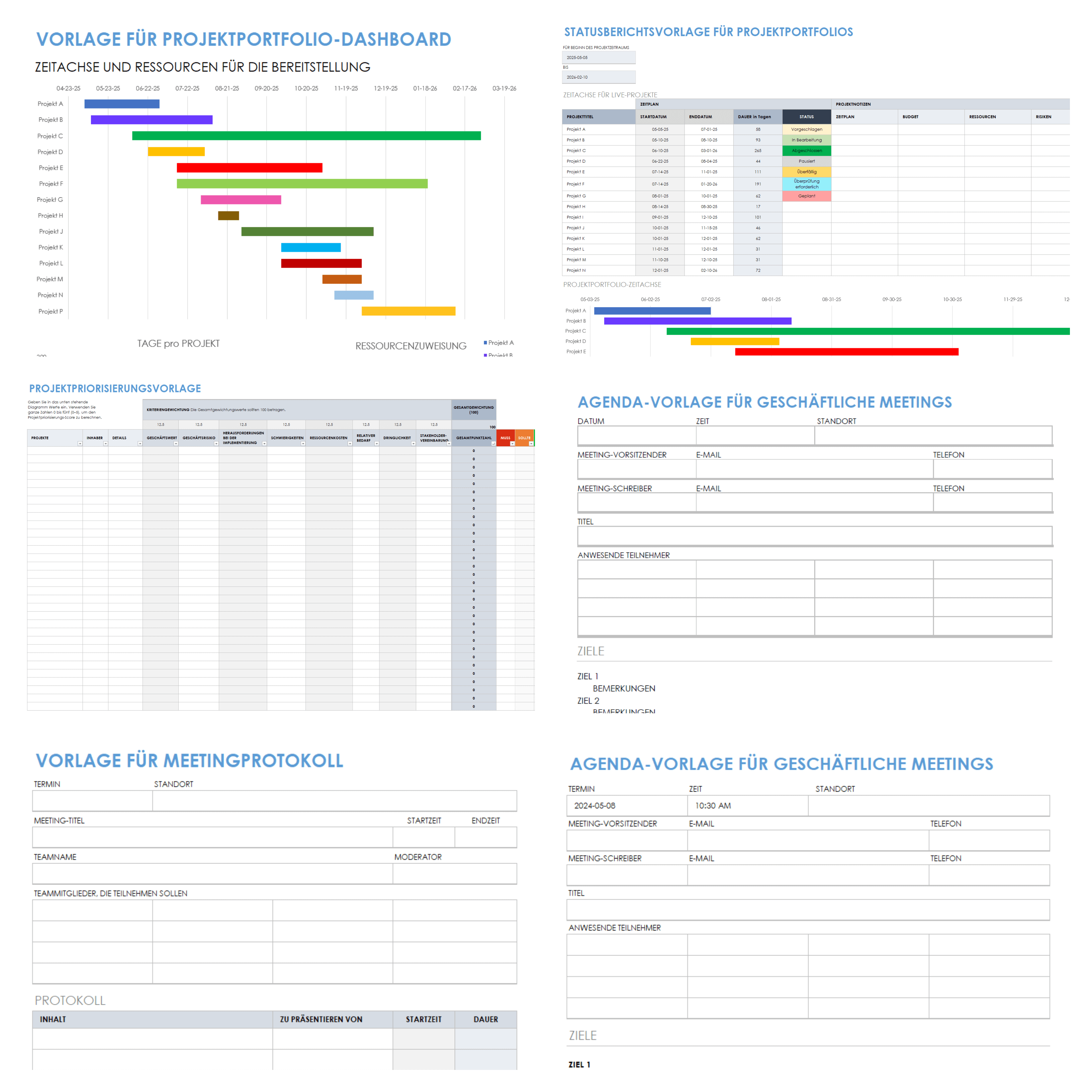 Kit zur Erleichterung des Projektportfoliomanagements