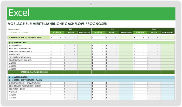 Kostenlose Cashflow Rechnungsvorlagen Analysen Beispiele And Prognosen Smartsheet 5786