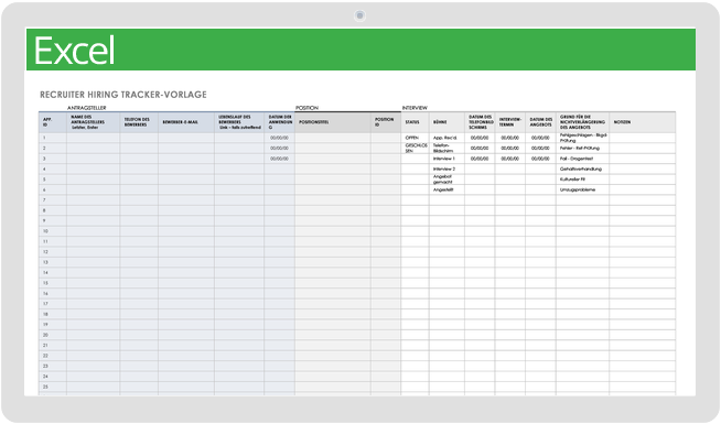 Recruiter-Einstellungs-Tracker-Vorlage