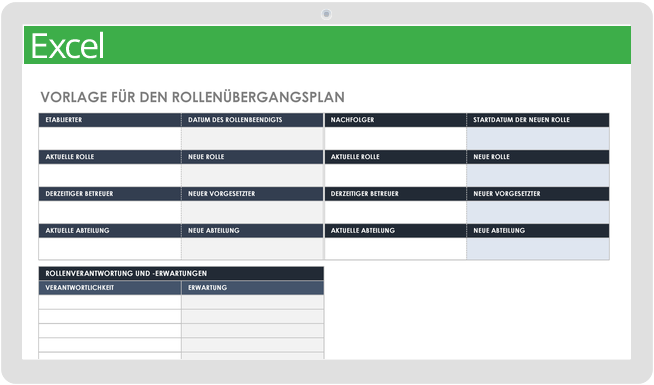 Vorlage für den Rollenübergangsplan