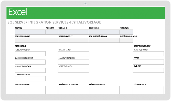 Testfallvorlage für SQL Server Integration Services-Tests