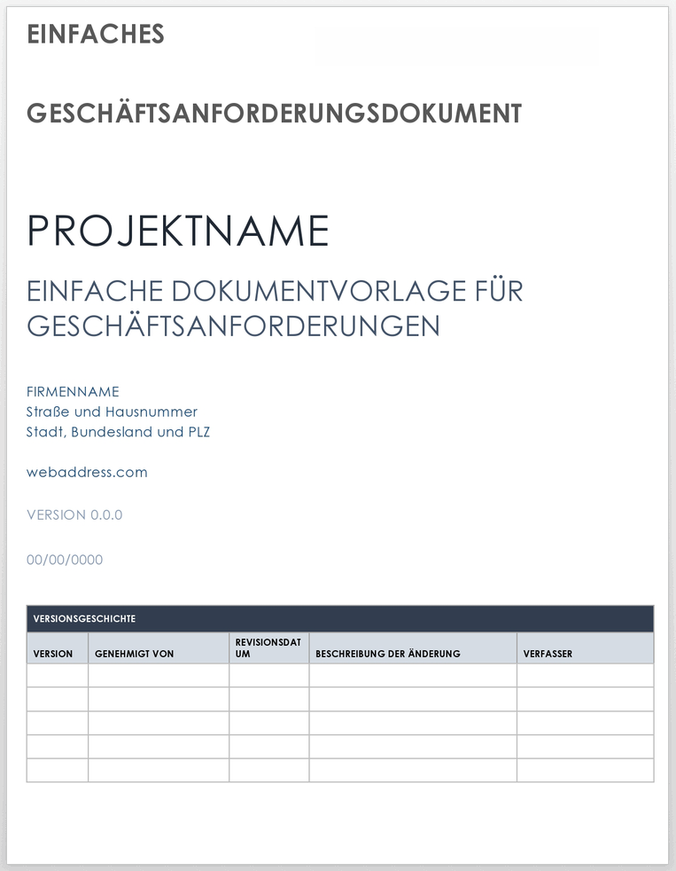 Simple Business Requirement Document 49453 - DE