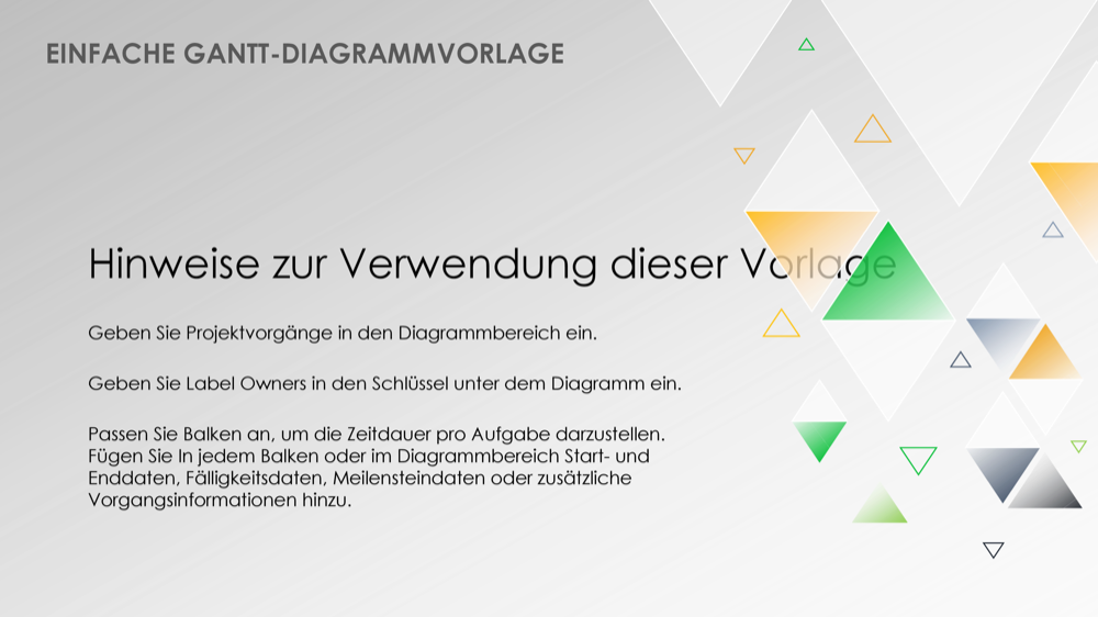 Einfache Gantt-Diagrammvorlage PowerPoint