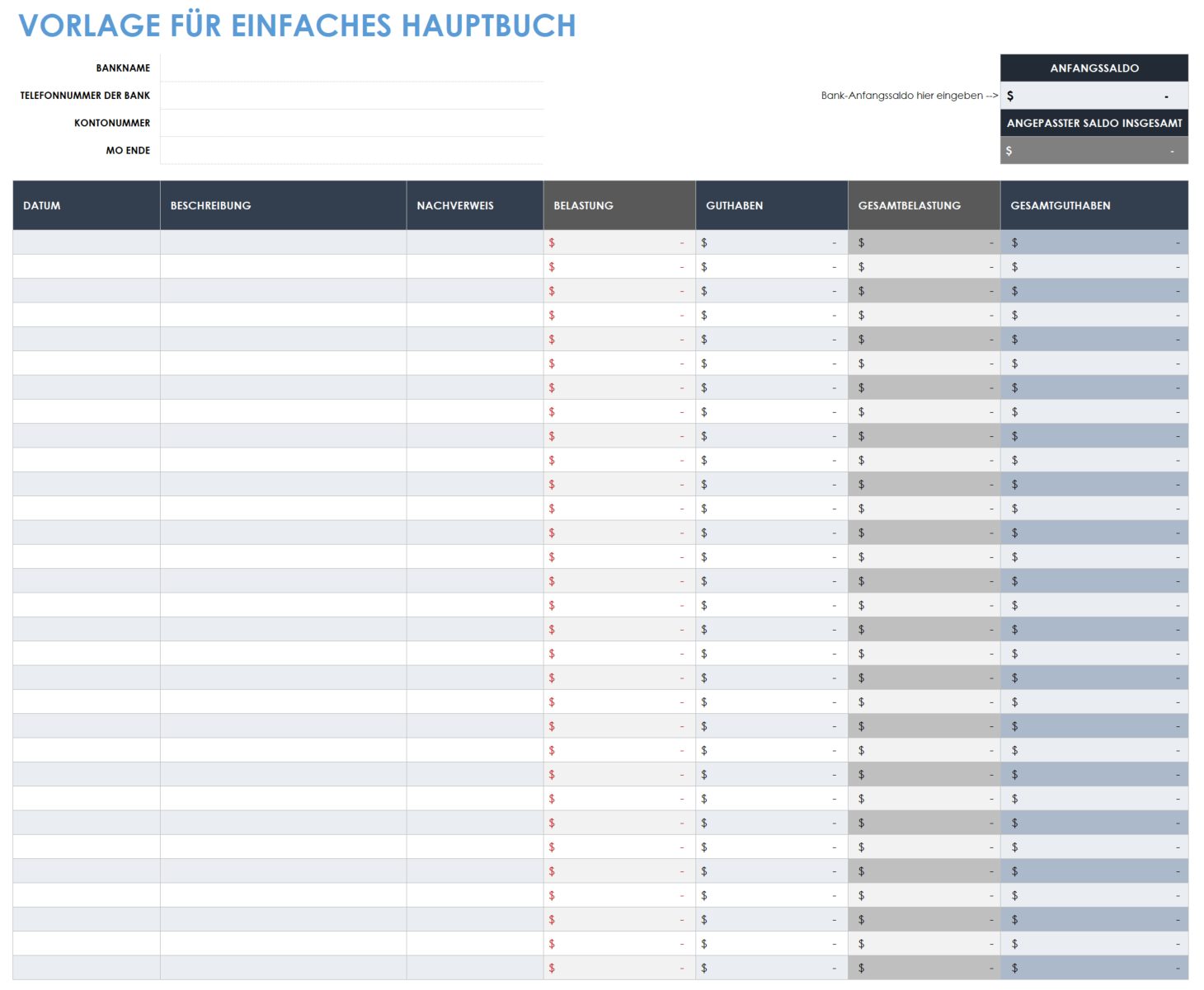 Einfaches Hauptbuch