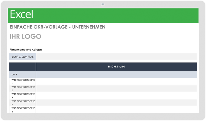  Einfache OKR-Vorlage