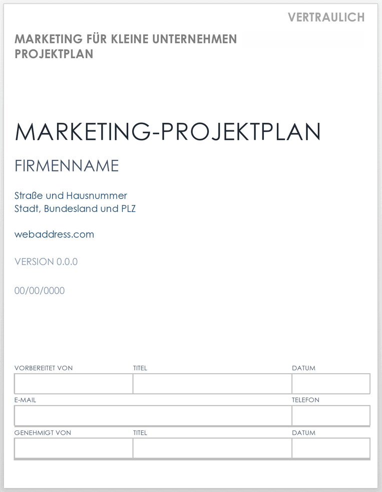  Vorlage für Marketingprojektpläne für kleine Unternehmen