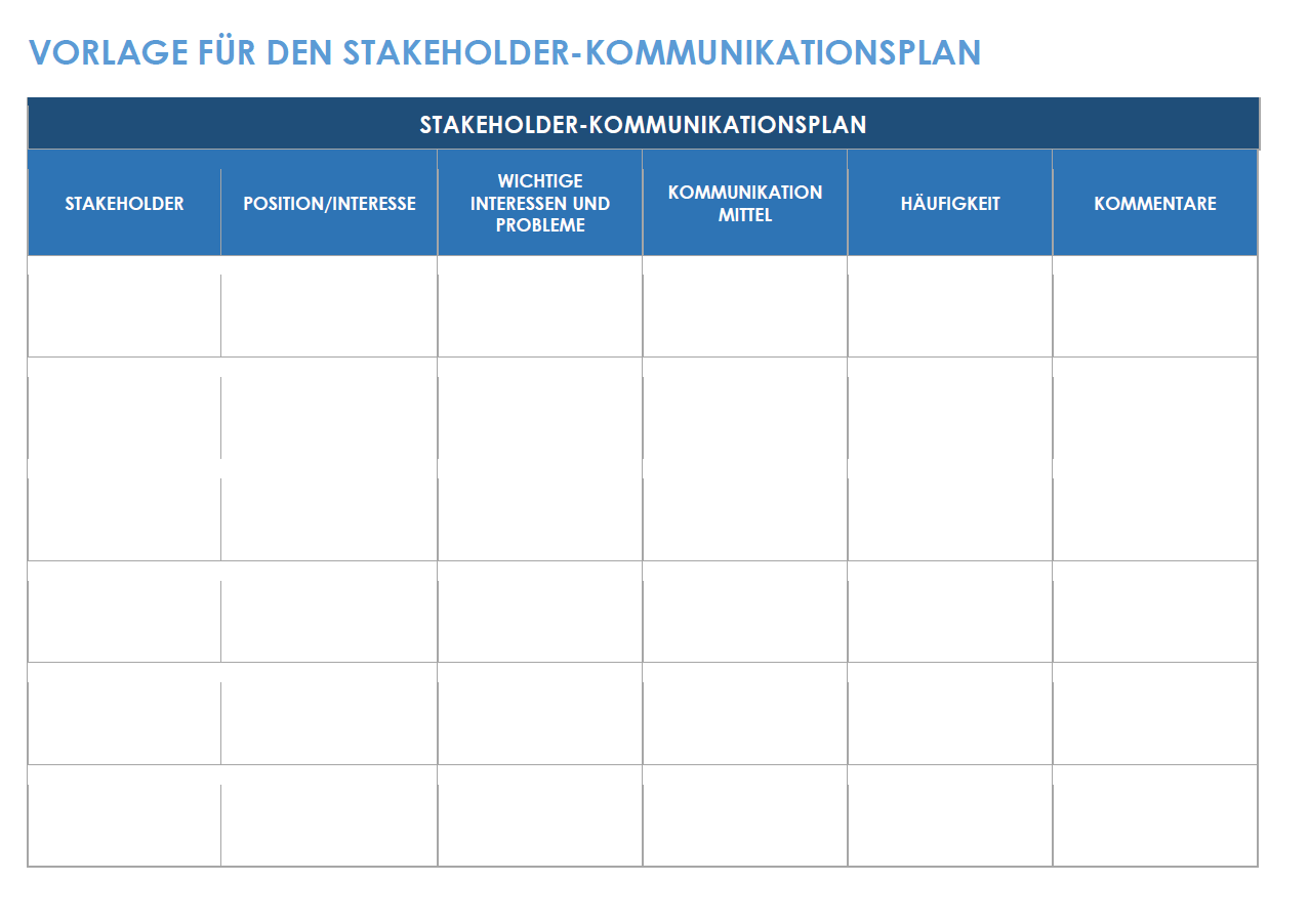 Stakeholder-Kommunikationsplan