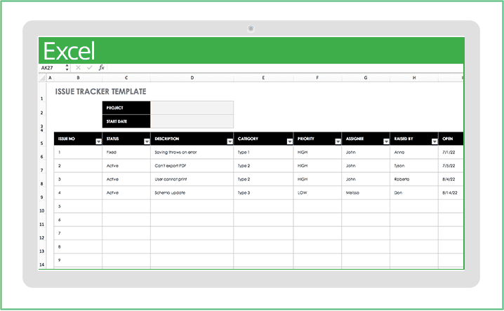 Excel Vorlage zur Auftragsverfolgung