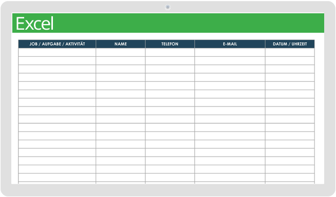 Teilnehmerliste vorlage excel