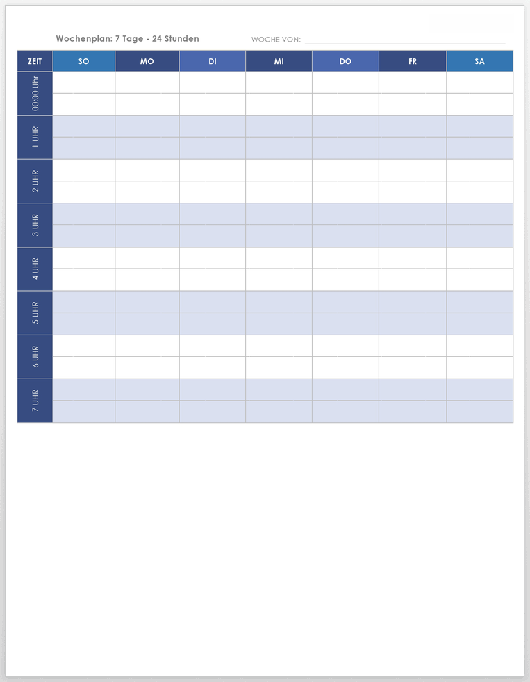 Work-Personal Planning Druckbare Wochenkalender-Vorlagenlandschaft