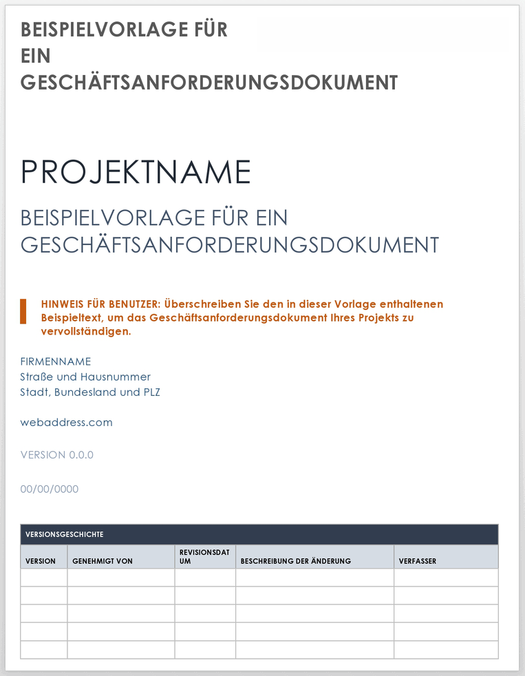 Sample Business Requirements Document 49453 - DE