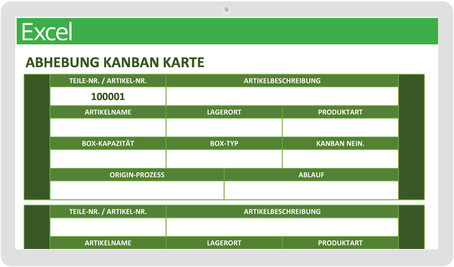 Kanban-Kartenvorlage für Auszahlungen