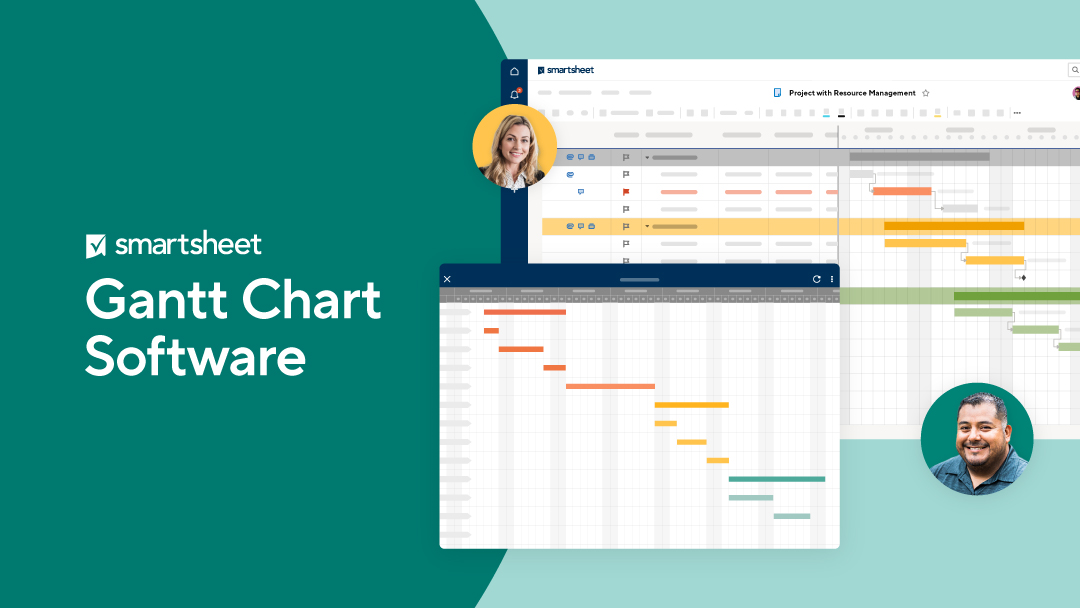 Two colorful Gantt chart online windows