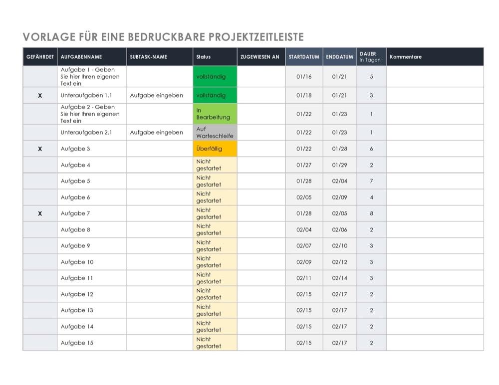 Kostenlose Vorlagen Für Einen Projektplan Für Word | Smartsheet