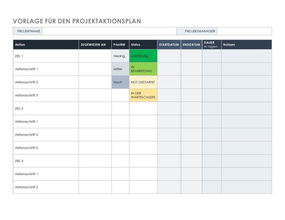 Kostenlose Vorlagen Für Einen Projektplan Für Word | Smartsheet