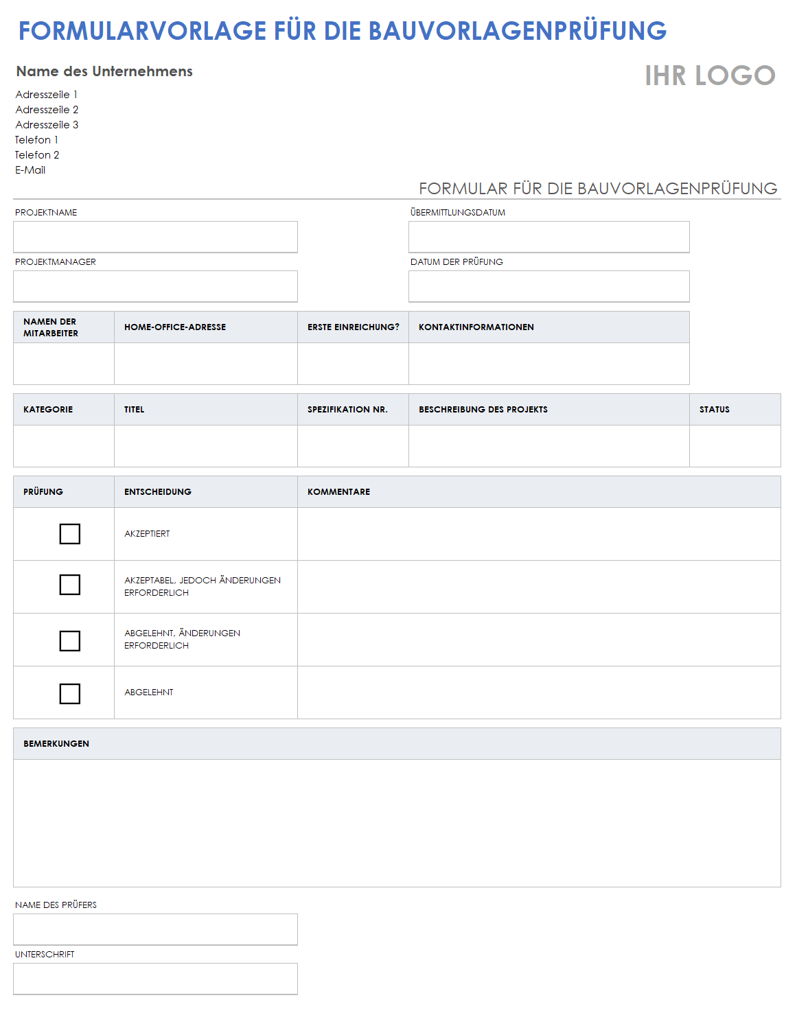 Stilvolle Formular Fur Bauvoranfrage Bild