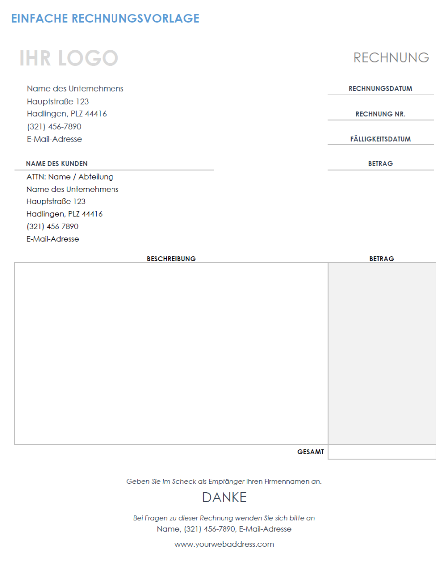 Kostenlose MS Word-Rechnungsvorlagen | Smartsheet